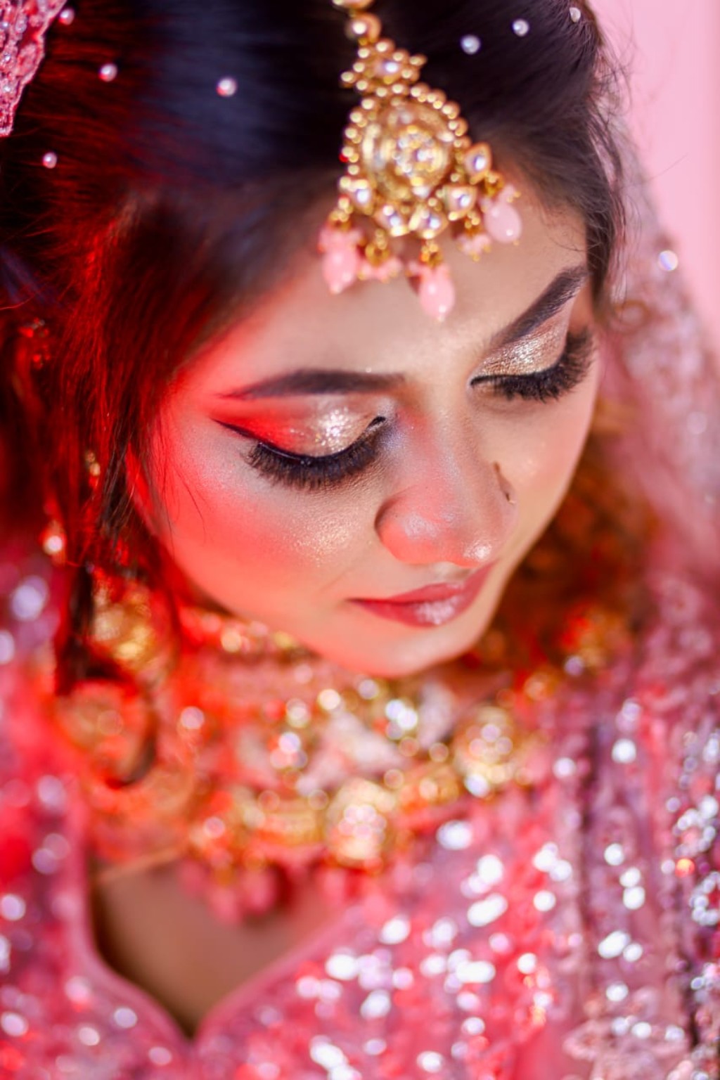 Bride with dramatic lighting