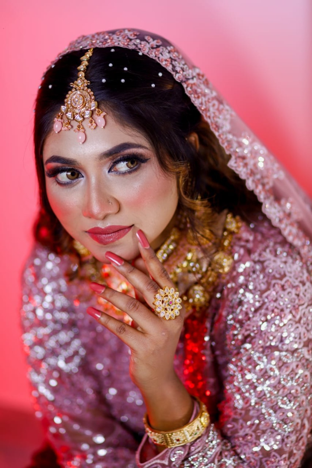 Close-up bridal beauty portrait